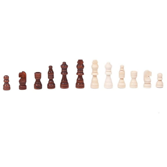 32Pcs Wood Chess Pieces Portable Tournament Chessmen for Chess Board Game