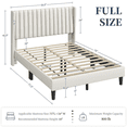 thumbnail image 4 of Fullfurnique Upholstered Bed Frame with Wing Side and Channel Headboard, Full, Ivory, 4 of 9