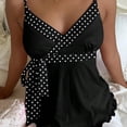 thumbnail image 3 of COMVALUE Women's Babydoll Tops Sleeveless V Neck Peplum Crop Wrap Top Cute Summer Tie Front Camisole Dark Gray M, 3 of 5