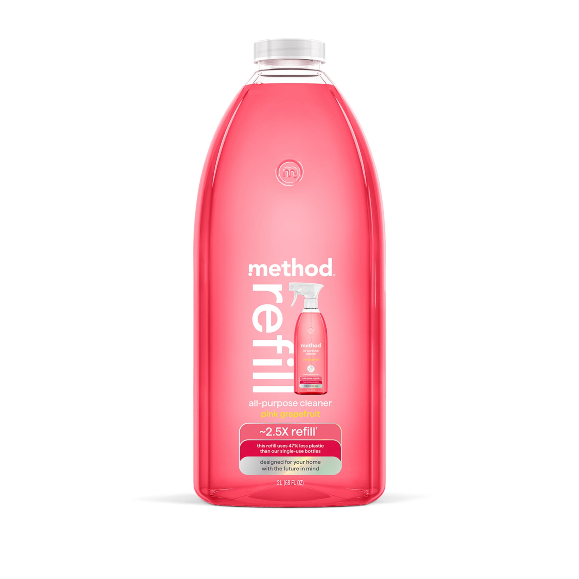 method All-Purpose Cleaner Refill, Pink Grapefruit - Cuts Grease & Grime on Counters, Glass, Sealed Wood & Floors, for Kitchen & Bathroom, 68 fl oz