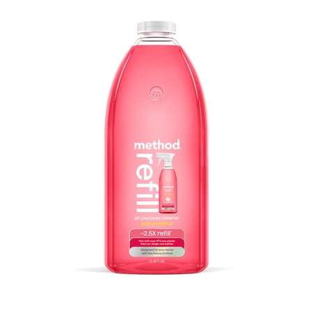 method All-Purpose Cleaner Refill, Pink Grapefruit - Cuts Grease & Grime on Counters, Glass, Sealed Wood & Floors, for Kitchen & Bathroom, 68 fl oz