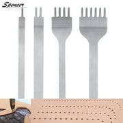 Spencer White Steel 1/2/4/6 Prong Leather Hole Punch Tool Craft Pricking Iron Diamond Lacing Stitching Chisel Set 6mm