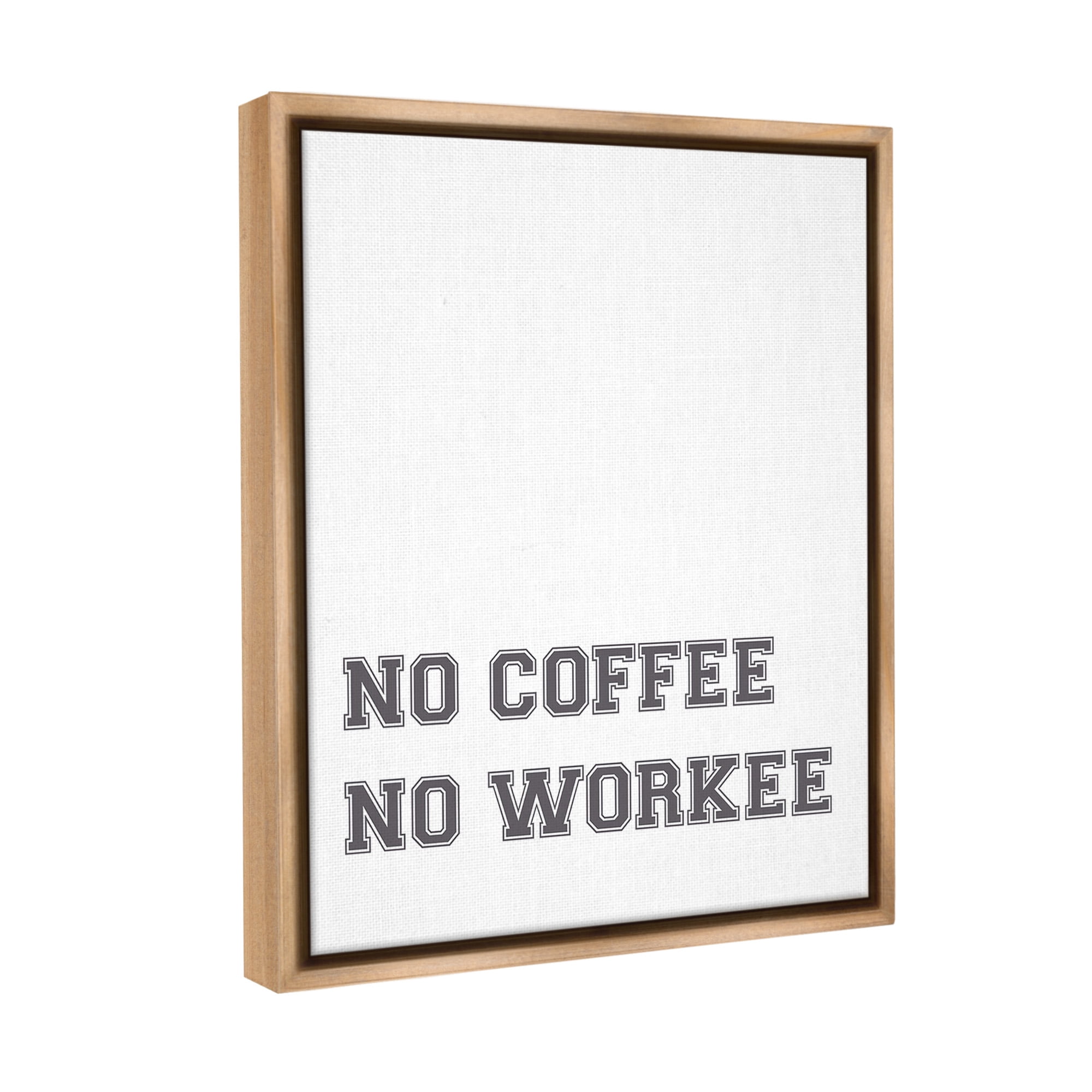 Stupell Industries Funny No Coffee Phrase Food & Beverage Painting Brown Floater Framed Canvas Art Print Wall Art, 25 x 31