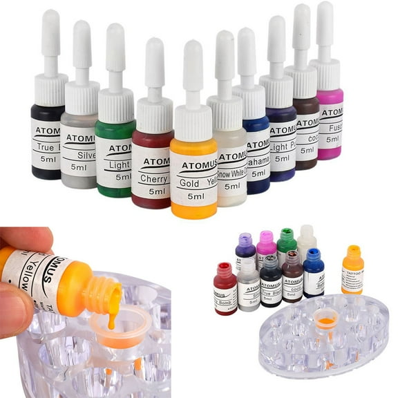 Wentin Direct Sale Tattoo accessories 10PC Tattoo Ink Colors Set 5ml/Bottle Tattoo Machine Pigment Supply Kit