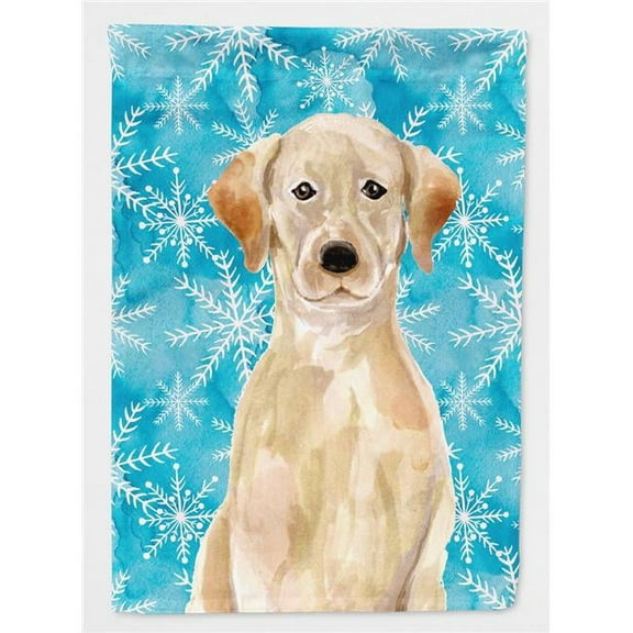 Yellow Labrador Winter Flag Canvas House