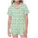 thumbnail image 1 of Odeerbi 2-12 Años Niños Niñas Pijama de Verano de Satén Con Solapa de Muesca Camisas de Manga Corta Pantalones Cortos Conjunto Suave Estampado Floral Ropa de Dormir, 1 of 6