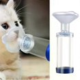 thumbnail image 1 of Pet Cat Dog Aerosol Chamber Mask Tank Spacer Assist Inhalation Pump Nebulizer Portable Manual Plastic Silicon Mask Animal Clinic, 1 of 5
