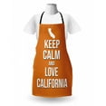 thumbnail image 3 of Keep Calm Apron, Love California Words with Map on Orange Backdrop Tourism Theme American State, Unisex Kitchen Bib with Adjustable Neck for Cooking Gardening, Adult Size, Orange White, by Ambesonne, 3 of 4