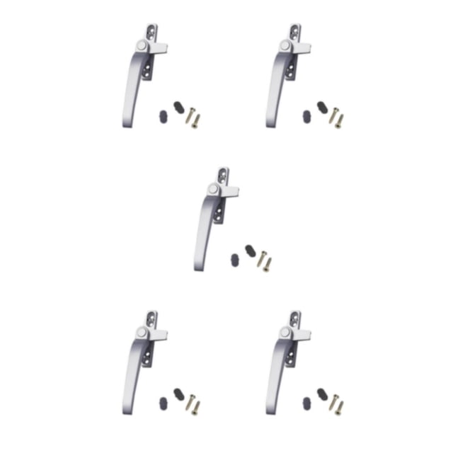 stanreset 1/2/3/5 Window Handle Home Hardware Lever Casement Locking Handles Convenience Balcony Handily Install Decorative Cap Gray Rustproof Left Silver 5PCS