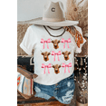 thumbnail image 2 of Women's White Coquette Highland Cow Graphic Tee with Pink Bow | [ZhiHiMeRi] | (US 20-22)2XL, 2 of 8
