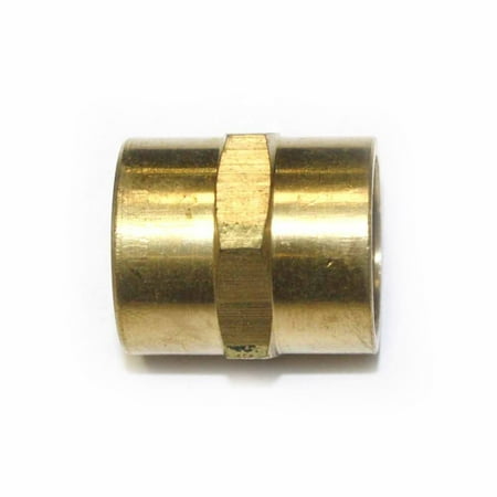 Female Pipe Thread Coupling FPC660 Brass Pipe Fitting, Hex Coupling, 3/8