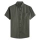 thumbnail image 1 of Mens Manga Corta Botón Abajo Camisas Negocios Turndown Cuello Bolsillo Red Blusa de Algodón, 1 of 3