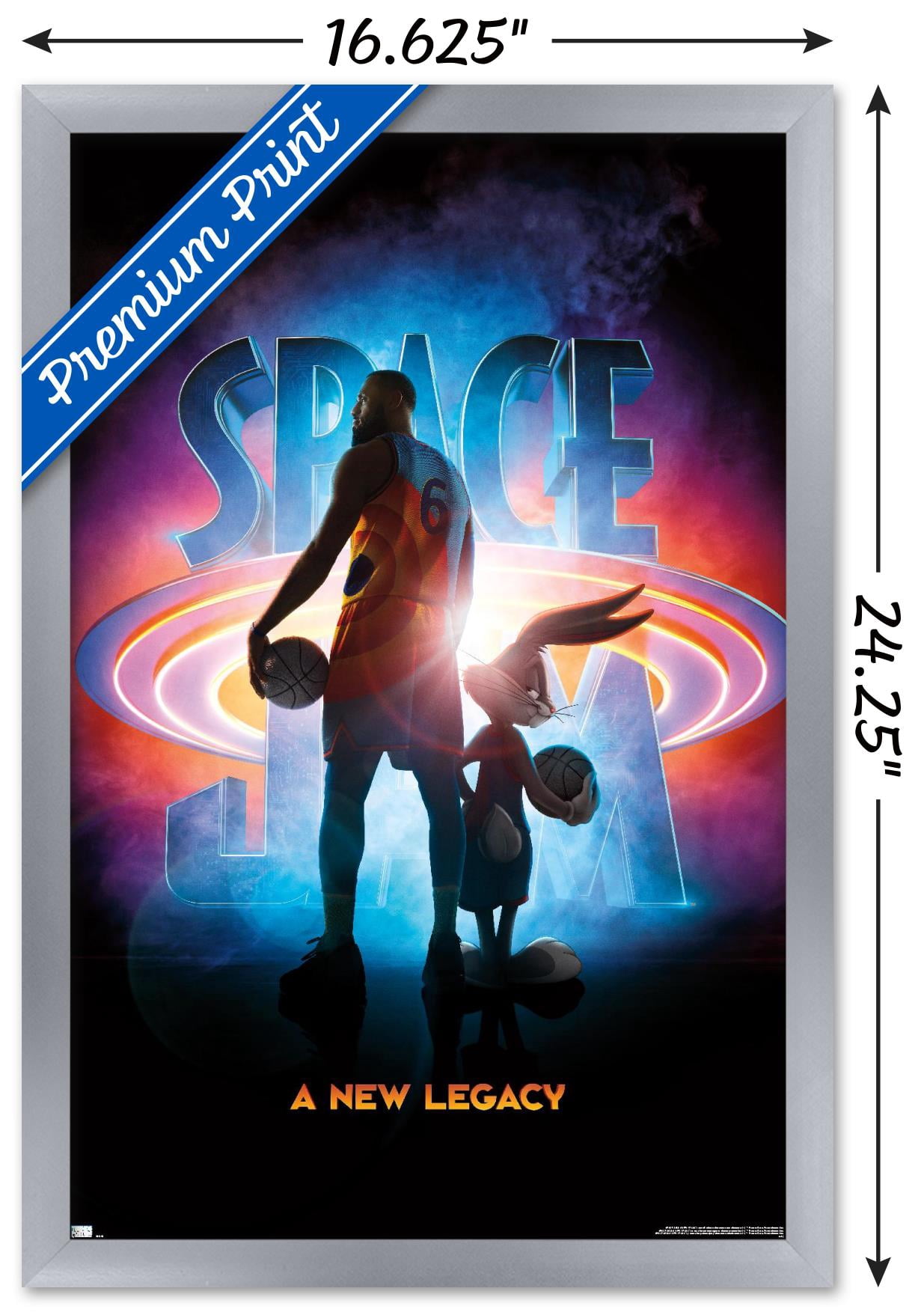 Space Jam: A New Legacy - Teaser Wall Poster, 14.725" x 22.375", Framed
