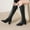 Black, variant on AnuYalue 2025 Knee High Boots for Women Boots 70s Boots,Leather Pointed Toe Chunky Knee High Flatform Dress Boots, Fashion Long Chunky Tall Boots for Fall