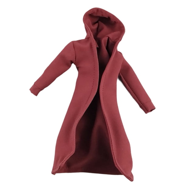 Modelo de abrigo masculino a escala 1/12, abrigo cortavientos en miniatura para figuras de 6 pulgadas. Rojo