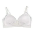thumbnail image 2 of YWDJ Bras for Women Half Cup Sleep Bras No Underwire Comfy Bras Adjustable Straps Push up Wrap Lounge Bras Padded Comfortable Bras Solid Comfortable Bras White 2XL, 2 of 3