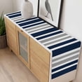 thumbnail image 4 of Navy Blue Grey Striped Table Runner - 90 Inch Long, Kitchen Dining Table Runner Dresser Scarves, Modern Minimalist Ombre Lines Farmhouse Decor for Coffee Tables Wedding Party Banquet, 4 of 8