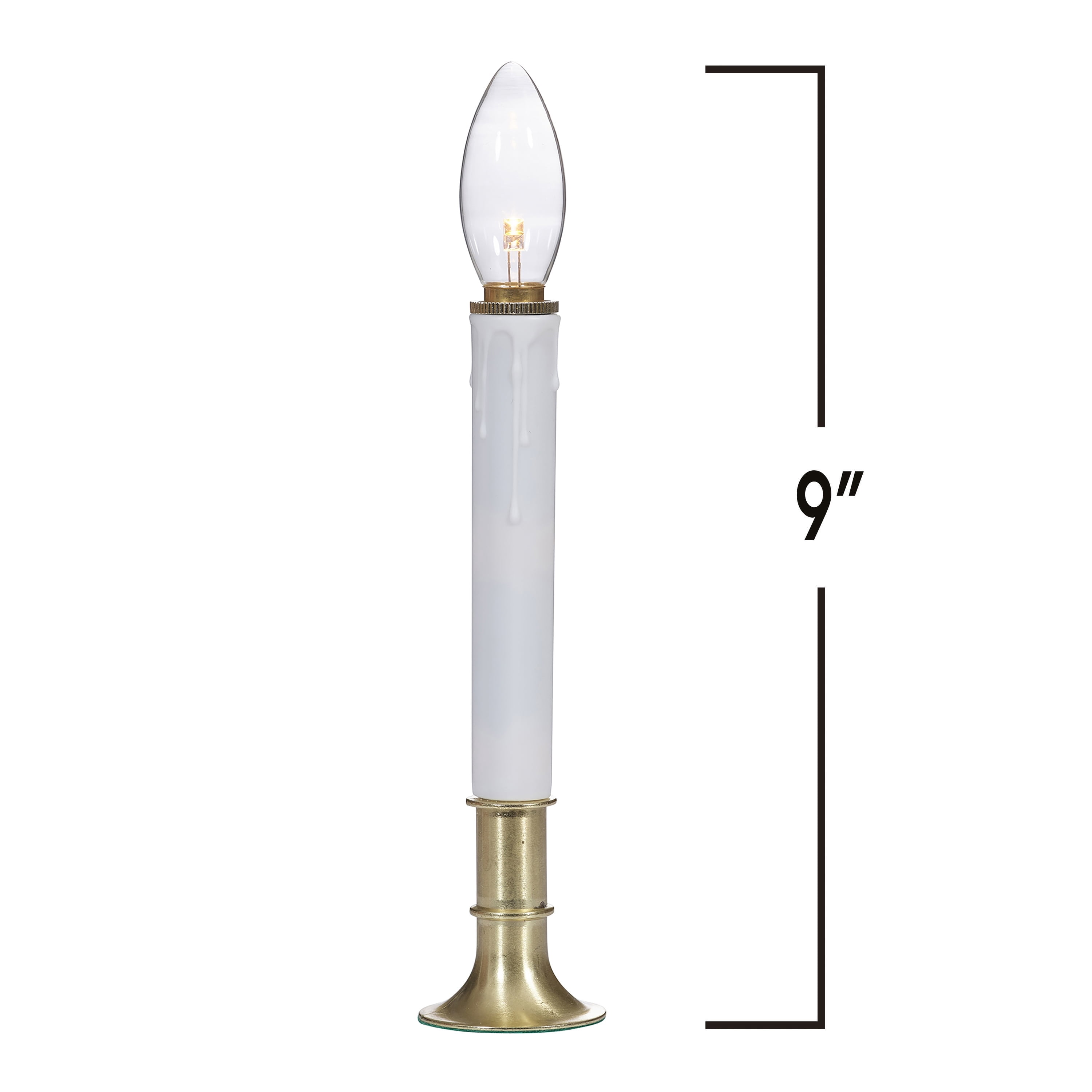 Indoor Battery-Operated LED Flameless Christmas Taper Candle Lamps, Warm White, 9", 2 Count, by Holiday Time