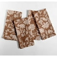 thumbnail image 1 of Vargottam Rustic Brown Floral Block Print Cotton Napkins - Set of 4, 20x20 Inches, Earthy Ethinc Elegance Print Table Linens for Farmhouse, Spring & Summer Parties, Everyday Use- Machine Washable, 1 of 7