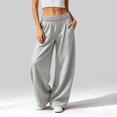 thumbnail image 3 of Womens Barrel Sweatpants, Baggy Wide Leg Lounge Pants Drawstring Elastic Waist Soft, 3 of 7