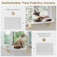 thumbnail image 4 of Cat Window Perch, Wood & Metal Frame Cat Window Hammock for Large Cats, Adjustable Pet Bed for Windowsill, Bedside, Drawer & Cabinet, Sturdy Space-Saving Cat Rest Seat, 4 of 8