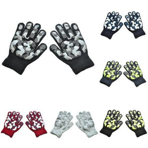 SPRING PARK 3 Pairs Boys Girls Magic Stretch Anti Slip Gloves , Kids Winter Warm Mitten Gloves Children
