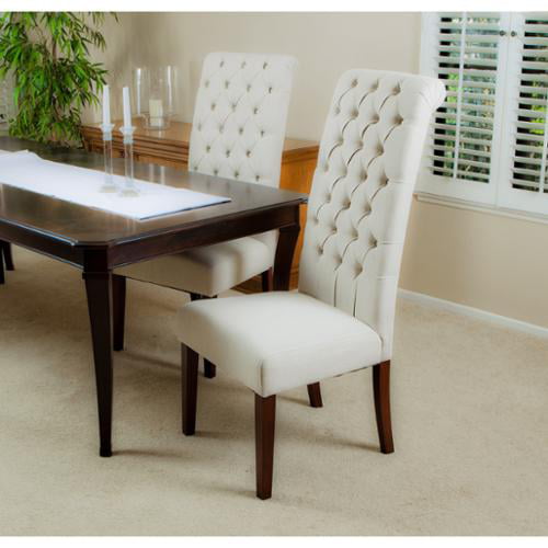 Tall Litt Tufted Roll Back Dining, Tall Wooden Dining Chairs