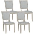 thumbnail image 1 of Costway 4 PCS Farmhouse Dining Chair Fabric Upholstered Kitchen Chairs for Dining Room, 1 of 10