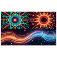 thumbnail image 1 of Neon Geometric Star Banner Backdrop Futuristic Cosmic Wall Art for Party Decorations Events Room Decor Photography Props and Background, 1 of 4
