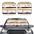thumbnail image 2 of Goofa Gold Glittering Hearts and Flamingos Pattern 2 Piece Car Windshield Sun Shade Foldable | Front Windshield Shade for Sun, Heat and UV Rays | Sunshade for Car Front Window-Large, 2 of 7