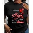 thumbnail image 1 of 1pc Angel Believer Red Cardinal Bird Print T-Shirt, Women'S Casual Crew Neck Short Sleeve Top, Medium Stretch Polyester Knit, Fashionable All-Season Tee, 1 of 6