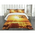 thumbnail image 3 of Ambesonne Scenery Quilted Bedspread Set 3 Pcs, Widebody Jet Air Plane, King Size, Multicolor, 3 of 5