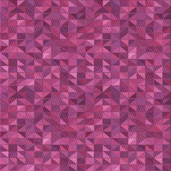 Ahgly Company Indoor Square Patterned Neon Pink Area Rugs, 7' Square