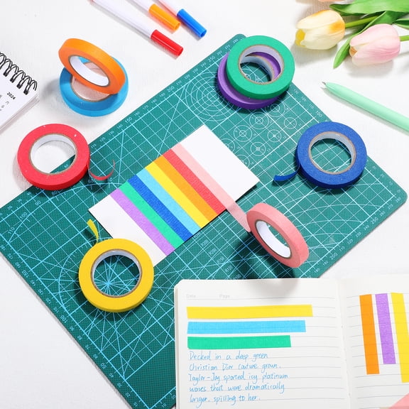 TEHAUX Colorful Masking Tape for Crafts, Decorating, Projects, Scrapbooking, Home Improvement and Uses
