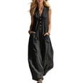 thumbnail image 2 of Womens Casual Sleeveless Jumpsuit Romper for Women Summer Beach Holiday One-Piece Outfit Black L, 2 of 3