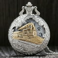thumbnail image 2 of Uinagy Grande Montre à Chaîne Fine Dorée avec Poche, Montre à Quartz avec Lettrage Noir, 2 of 9