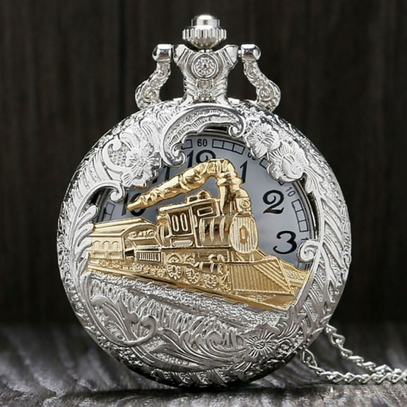 Teissuly Vintage Wand Pendant Pocket Quartz Pocket Watch Necklace