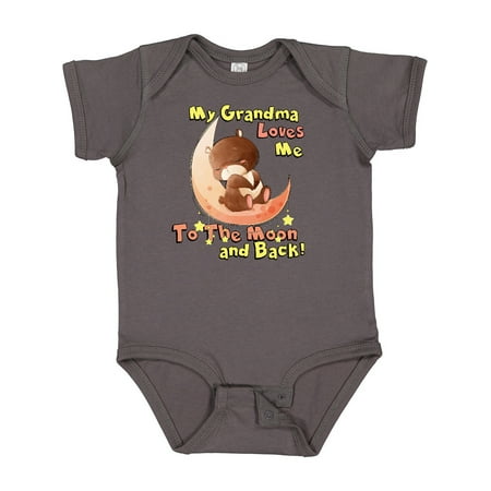 

Inktastic My Grandma Loves Me to the Moon and Back Gift Baby Boy or Baby Girl Bodysuit