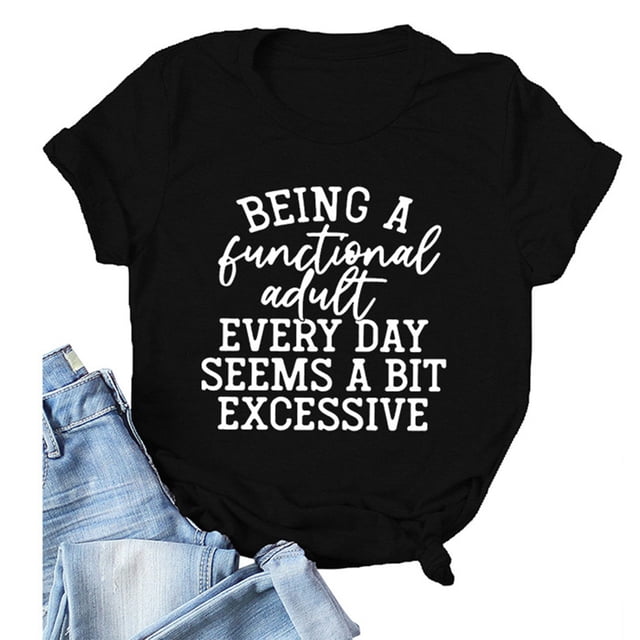 Camiseta informal holgada de manga corta para mujer, elástica y cómoda, negra/blanca, camiseta de verano XXXL con estampado de letras