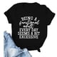thumbnail image 1 of Camiseta holgada informal elástica con cuello redondo y estampado de letras de manga corta para mujer para verano, 1 of 4
