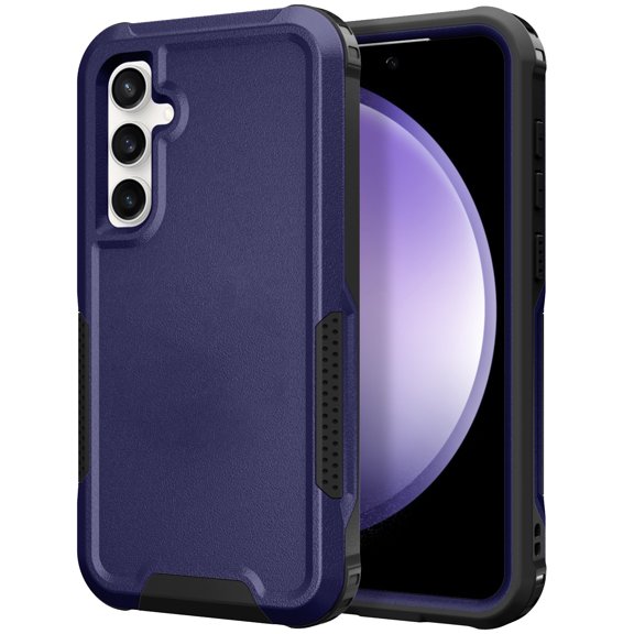 Allytech Rugged Hybrid Case for Samsung Galaxy S24, Heavy Duty [Support Wireless Charging] [Soft TPU   Hard PC] Anti-Scratch Non-Slip Shockproof Luxury Protective Case - Darkblue