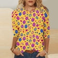 thumbnail image 1 of TaTaai Women Casual Fashion Easter Print Top Crew Neck 3/4 Sleeve Pullover Tee Ladies Spring Holiday Outdoor Wear Soft Comfortable Non-See-Through No Fading Stylish Top Gift, 1 of 5