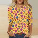 thumbnail image 2 of Mujeres 3/4 Manga Tops Y Blusas Impresas Cuello Redondo Suéter Casual Camiseta de Moda para el Hogar Y el Uso Diario, 2 of 5