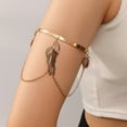 thumbnail image 3 of Eosunjian Opening Adjustable Thin Arm Bangle Bohemian Leaf Charm Upper Arm Bracelet Fashion Accessories White, 3 of 13