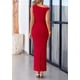 thumbnail image 2 of Vestido largo PRETTYGARDEN para mujer, verano 2025, con un solo hombro, rojo, 2 of 9