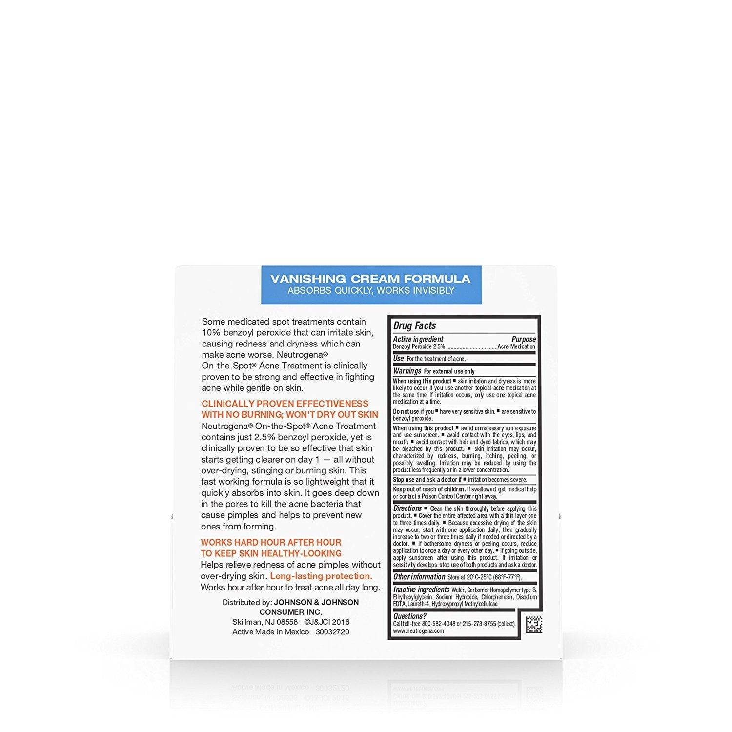 Neutrogena On-The-Spot Acne Treatment With Benzoyl Peroxide, 0.75 Oz. (Pack of 6)
