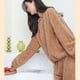 thumbnail image 4 of Conjunto cálido de pijama de vellón coral de Jacquard para mujer, otoño e invierno, ropa de hogar de franela cálida con forro polar grueso para parejas, 4 of 5