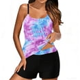 thumbnail image 2 of QUNYINEY 2 Piece Womens Tankini Swimsuits Tummy Control Tie Dye Beach Swimwear High Waisted Crew Neck Modest Swimsuit Sets, 2 of 8