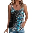 thumbnail image 2 of GaThRRgYP Chic Women's Sleeveless Blouse,2025 Women's Spring and Summer New Tank Eyelet Embroidery Neck Fashion Independence Day Print Casual Fashion Top Blouse Multicolor XXXL, 2 of 7