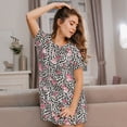 thumbnail image 3 of Easygdp Rose Mix Leopard 3 Camisón de manga corta para mujer, informal, estampado, 3 of 6